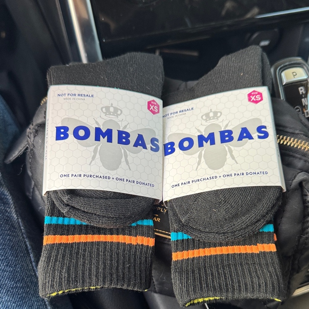 Bombas toddlers  Socks with Blue and Orange Accents